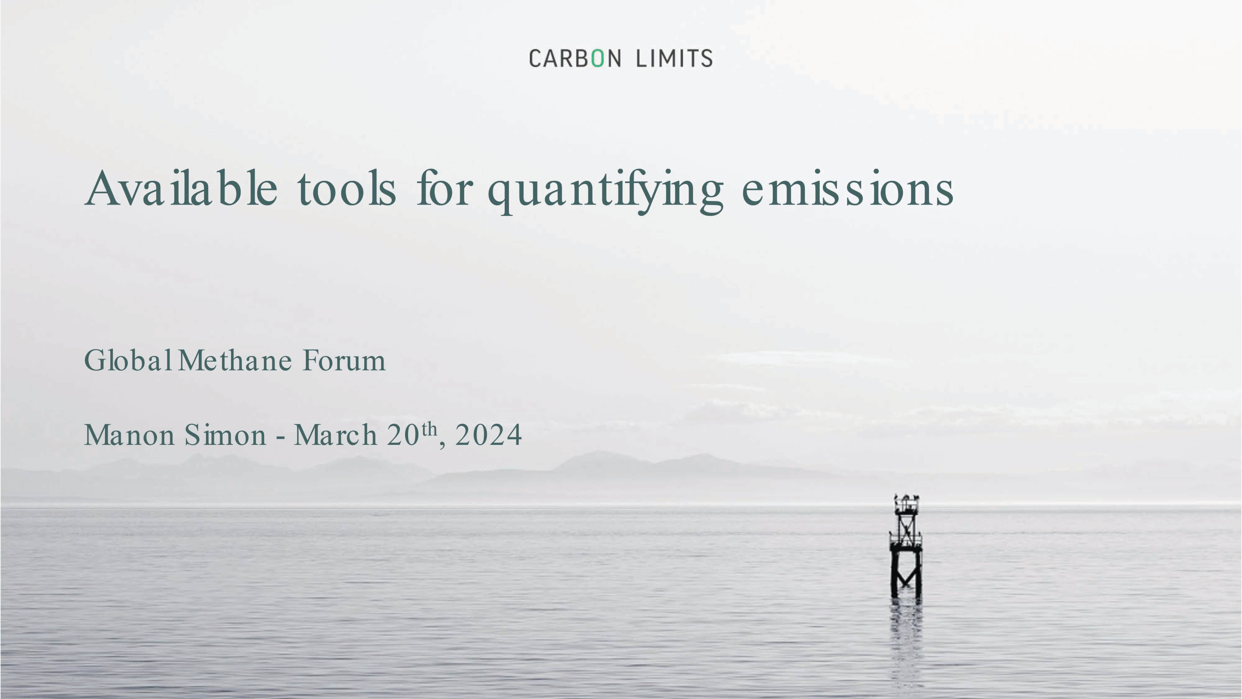 Available tools for quantifying emissions